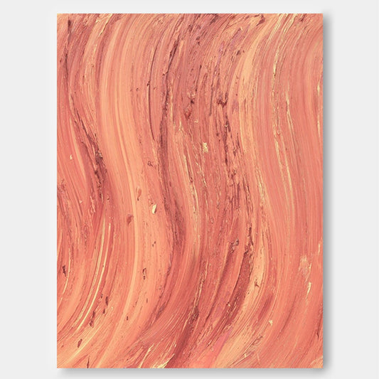 Abstract Warm Toned Oil Painting for Modern Home Decor