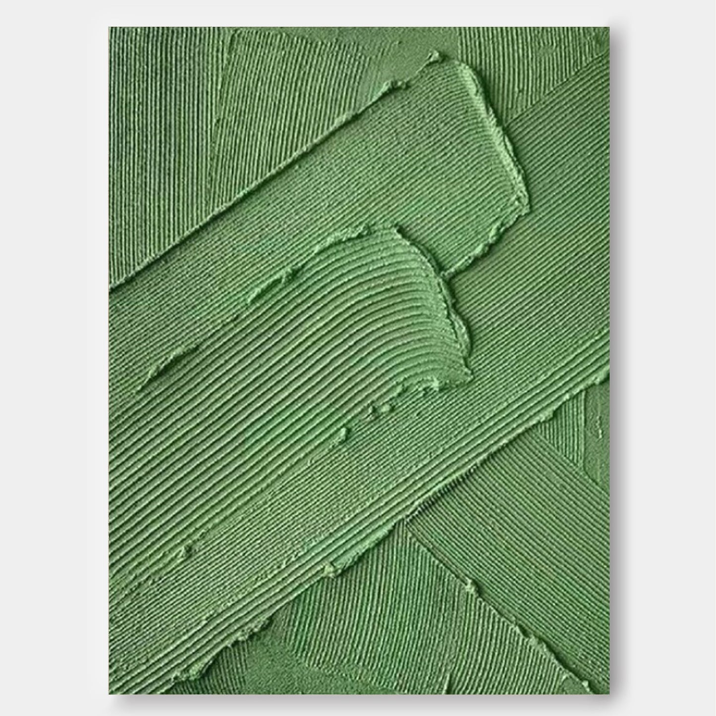 Serene Green Abstract Oil Painting for Modern Home Decor