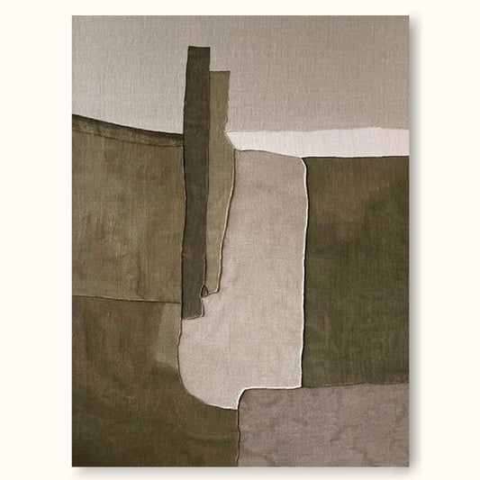 Earthy Tones Minimalist Abstract Oil Painting for Modern Home Decor
