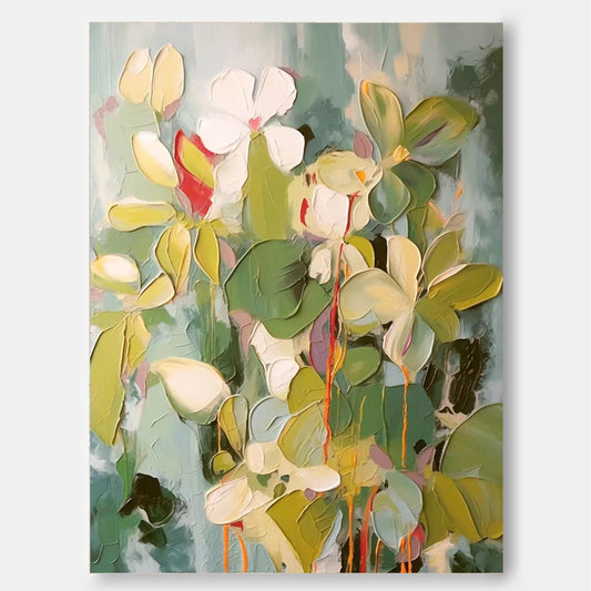 Vibrant Floral Oil Painting for Elegant Home Decor and Artistic Expression