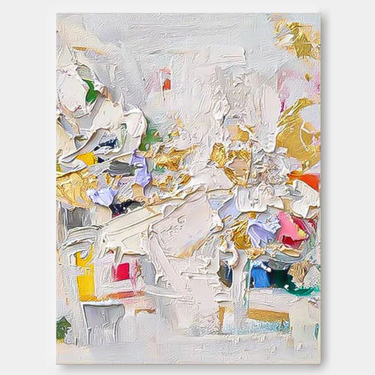 Colorful Abstract Oil Painting for Modern Home Décor and Artistic Inspiration