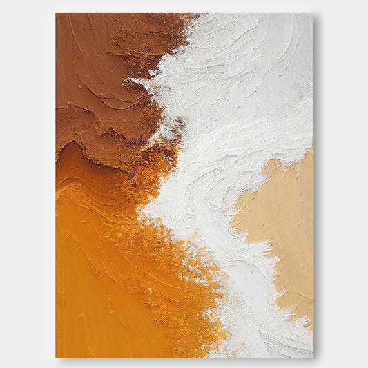 Warm Tones Abstract Oil Painting for Modern Home Decor and Art Lovers