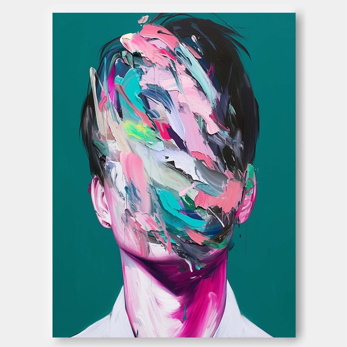 Abstract Expressionism Portrait: Colorful Face Art for Modern Home Decor