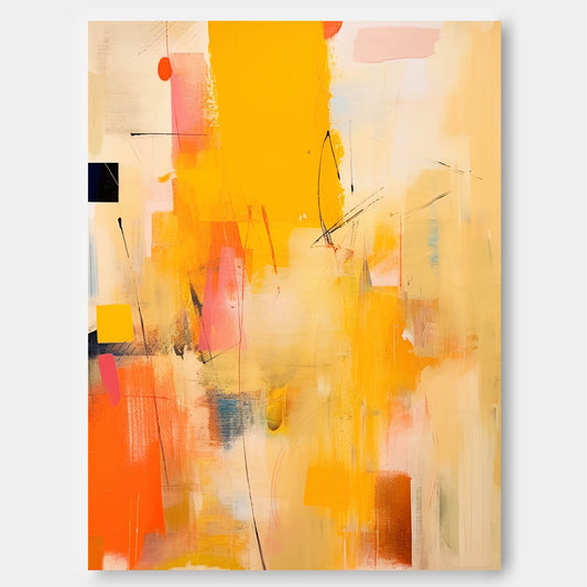 Vibrant Abstract Oil Painting with Bold Colors and Energetic Brushstrokes for Modern Décor