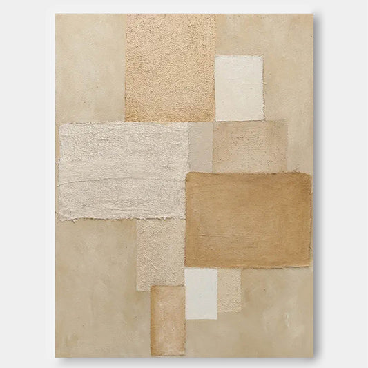 Modern Abstract Geometric Oil Painting for Contemporary Home Decor
