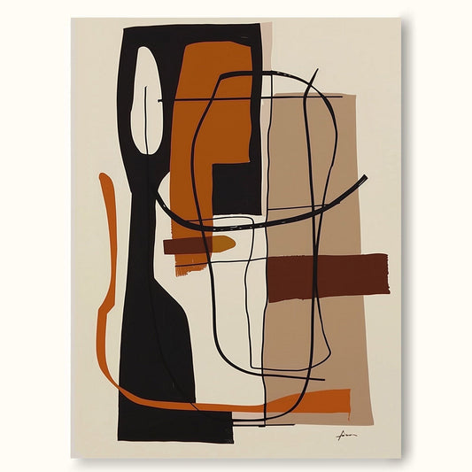 Contemporary Vintage Abstract Oil Painting for Modern Home Decor