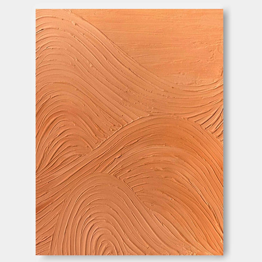 Abstract Textured Wave Oil Painting for Modern Minimalist Decor