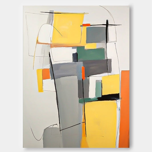 Colorful Abstract Oil Painting for Modern Home Decor - Contemporary Wall Art