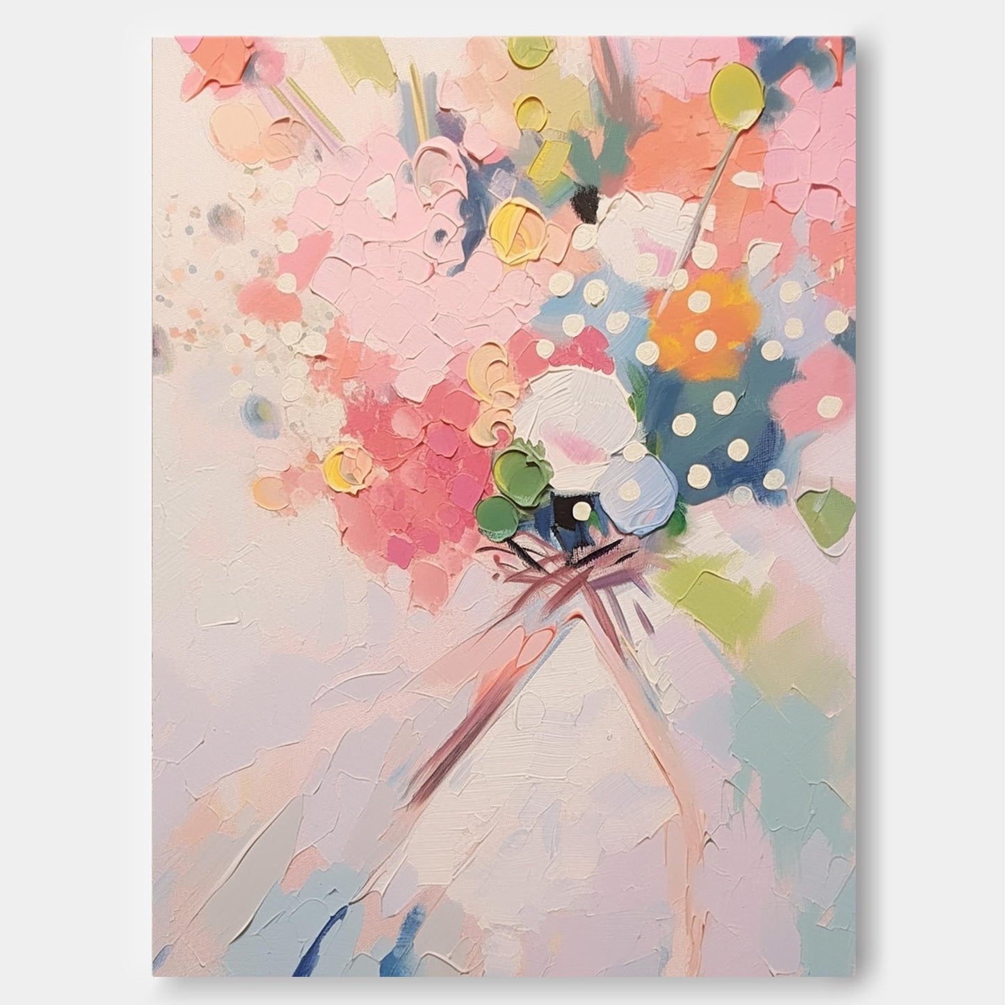 Vibrant Floral Abstract Oil Painting for Modern Home Decor