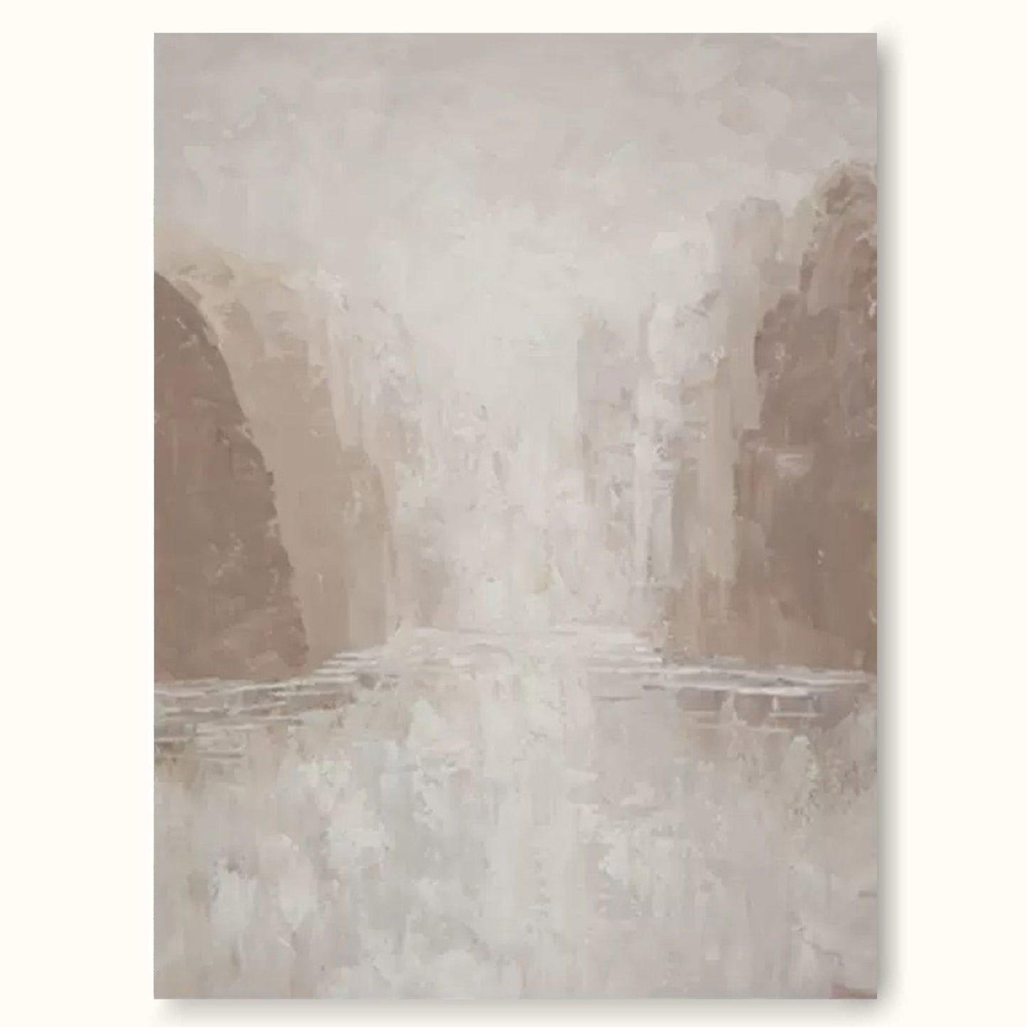 Serene Minimalist Landscape Oil Painting for Tranquil Home Decor