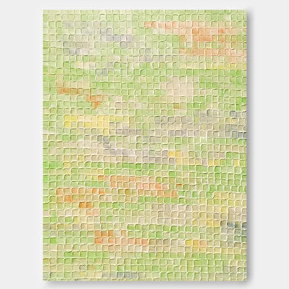 Serene Green Abstract Oil Painting for Modern Home Decor