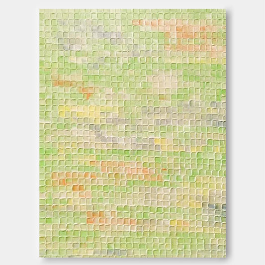 Serene Green Abstract Oil Painting for Modern Home Decor