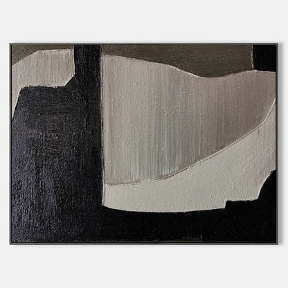 Stylish Black and Grey Abstract Oil Painting for Modern Home D√©cor