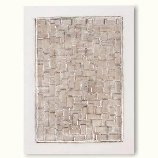 Contemporary Neutral Abstract Oil Painting for Modern Home Decor