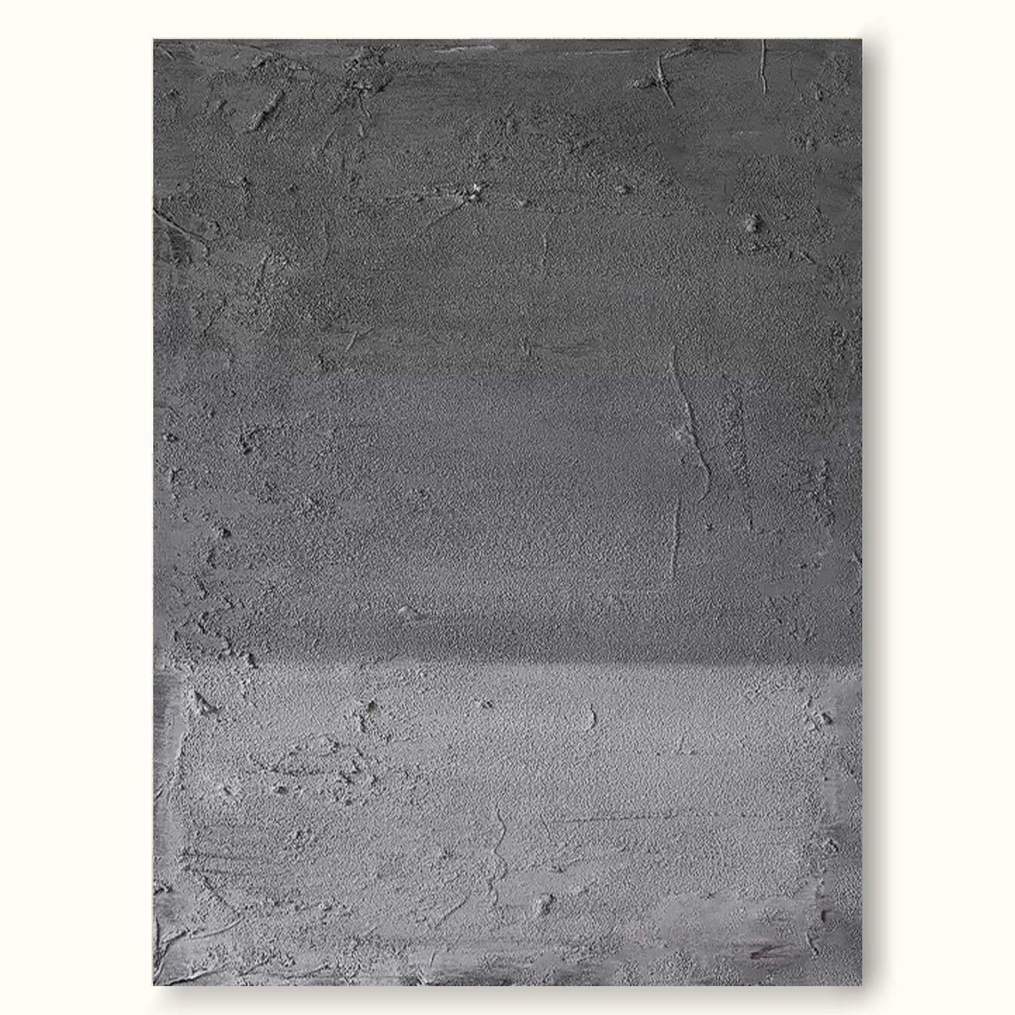 Contemporary Minimalist Grey Abstract Oil Painting for Modern Home Decor