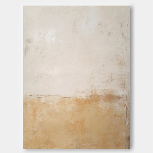 Abstract Minimalist Neutral Tones Oil Painting for Modern Home Decor