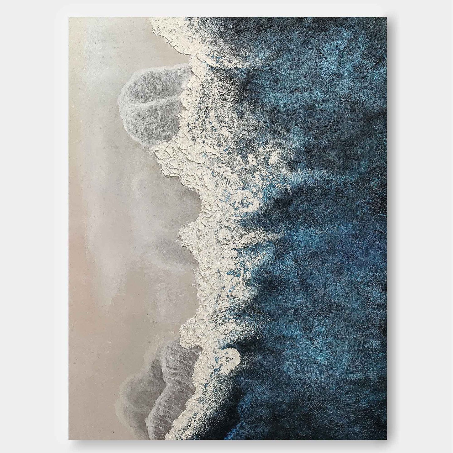 Tranquil Ocean Waves Oil Painting for Serene Coastal Home D√©cor