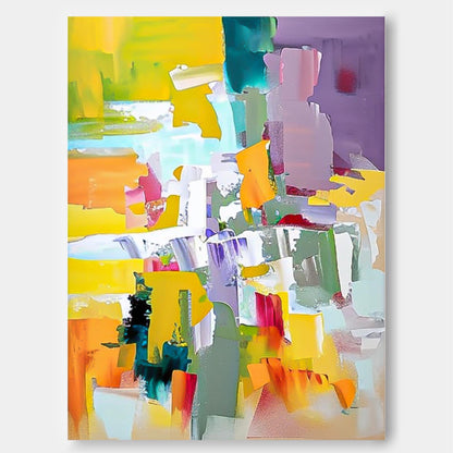 Vibrant Abstract Oil Painting for Modern Home Decor and Art Lovers