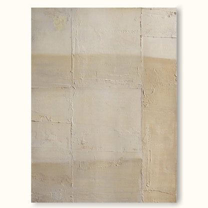 Elegant Minimalist Beige Abstract Oil Painting for Contemporary Home D√©cor