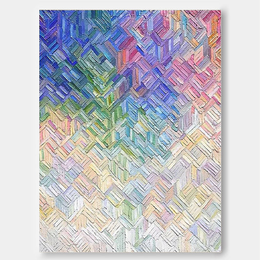 Colorful Abstract Oil Painting for Modern Home Decor