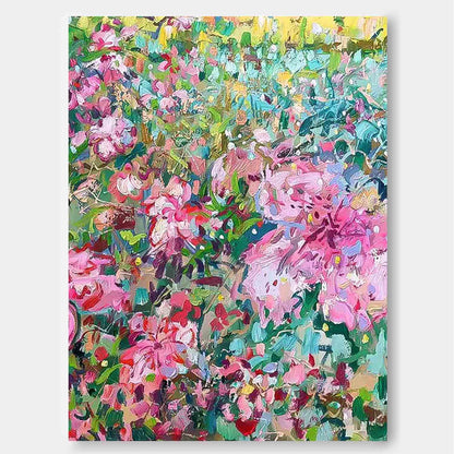 Vibrant Floral Oil Painting for Home Decor and Wall Art Aesthetic