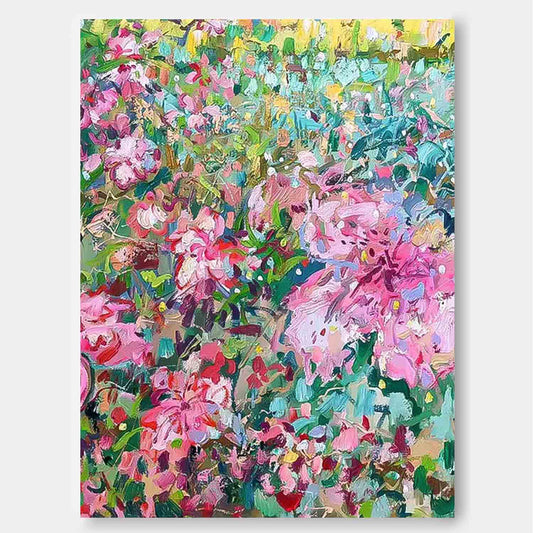 Vibrant Floral Oil Painting for Home Decor and Wall Art Aesthetic