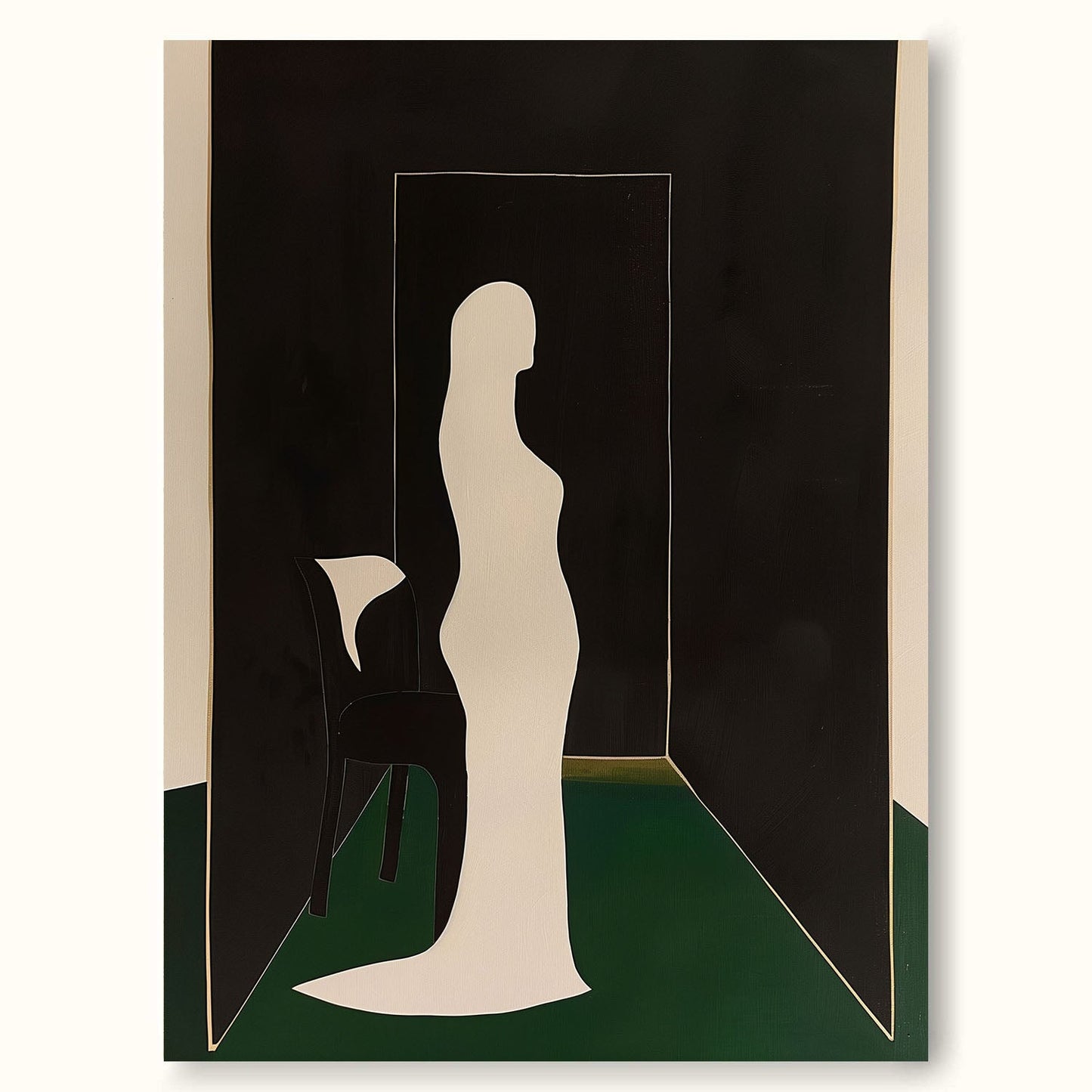 Elegant Minimalist Woman in Contemporary Art for Modern Home Decor