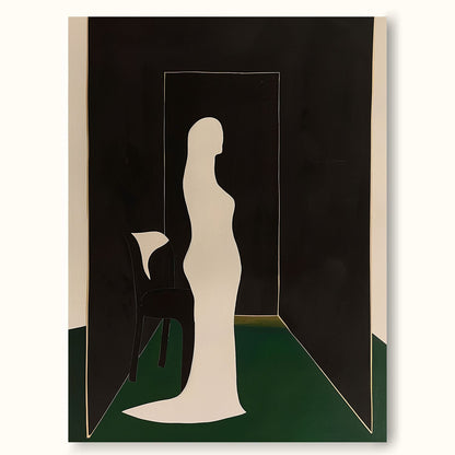 Elegant Minimalist Woman in Contemporary Art for Modern Home Decor