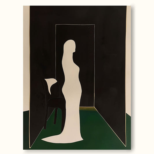 Elegant Minimalist Woman in Contemporary Art for Modern Home Decor