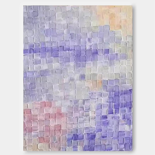 Serene Abstract Oil Painting in Soft Lavender and Pastel Hues for Modern Decor