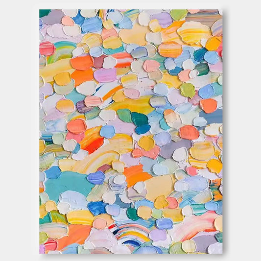Colorful Abstract Oil Painting for Modern Home Decor and Art Enthusiasts