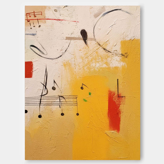 Colorful Abstract Musical Notes Oil Painting for Home Decor