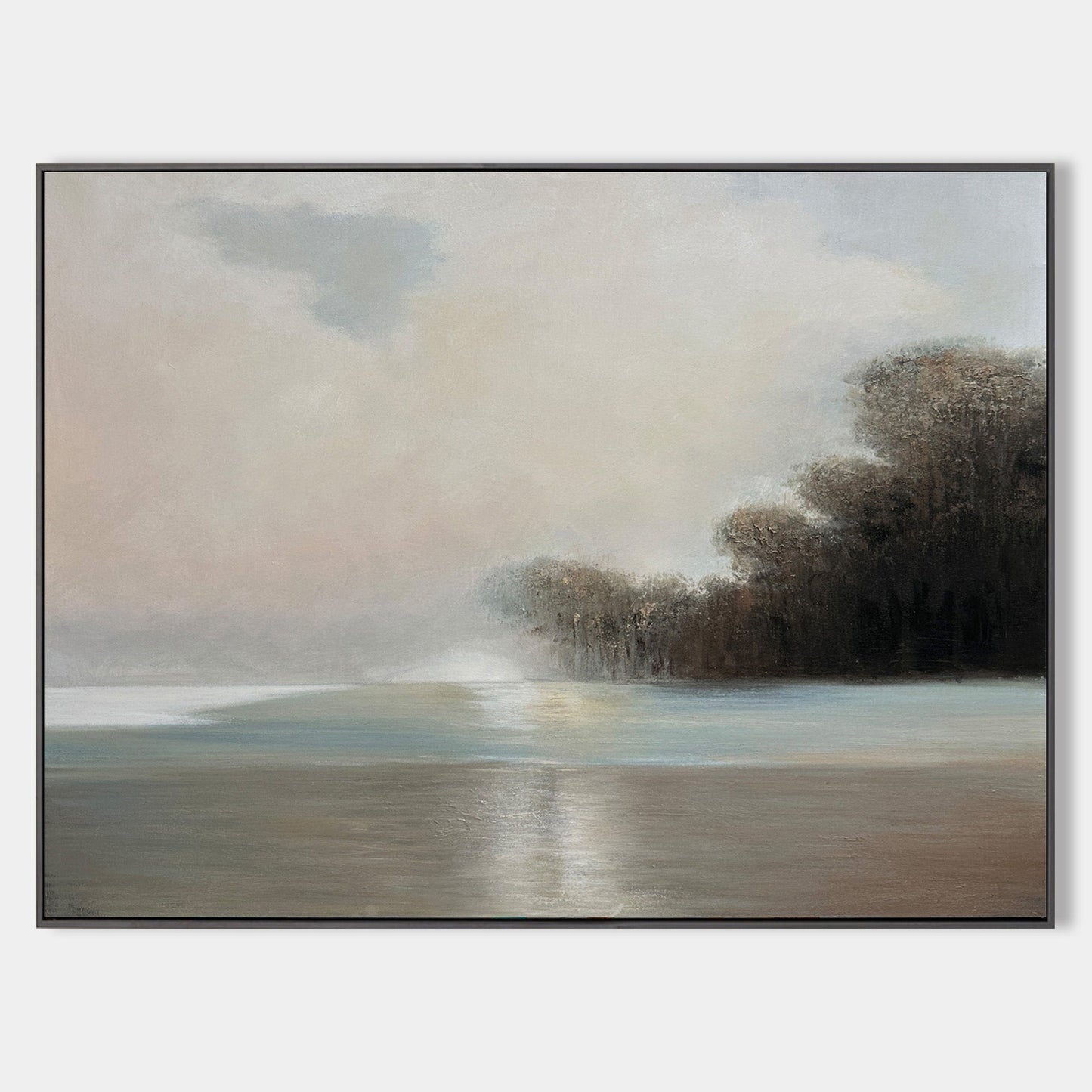 Serene Coastal Landscape Oil Painting for Home Décor and Art Collectors