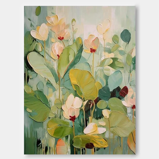 Vibrant Floral Oil Painting for Brightening Your Home Decor