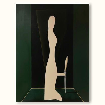 Elegant Minimalist Figure Art on Dark Background for Modern Home Decor