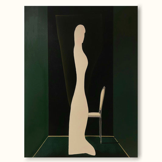 Elegant Minimalist Figure Art on Dark Background for Modern Home Decor