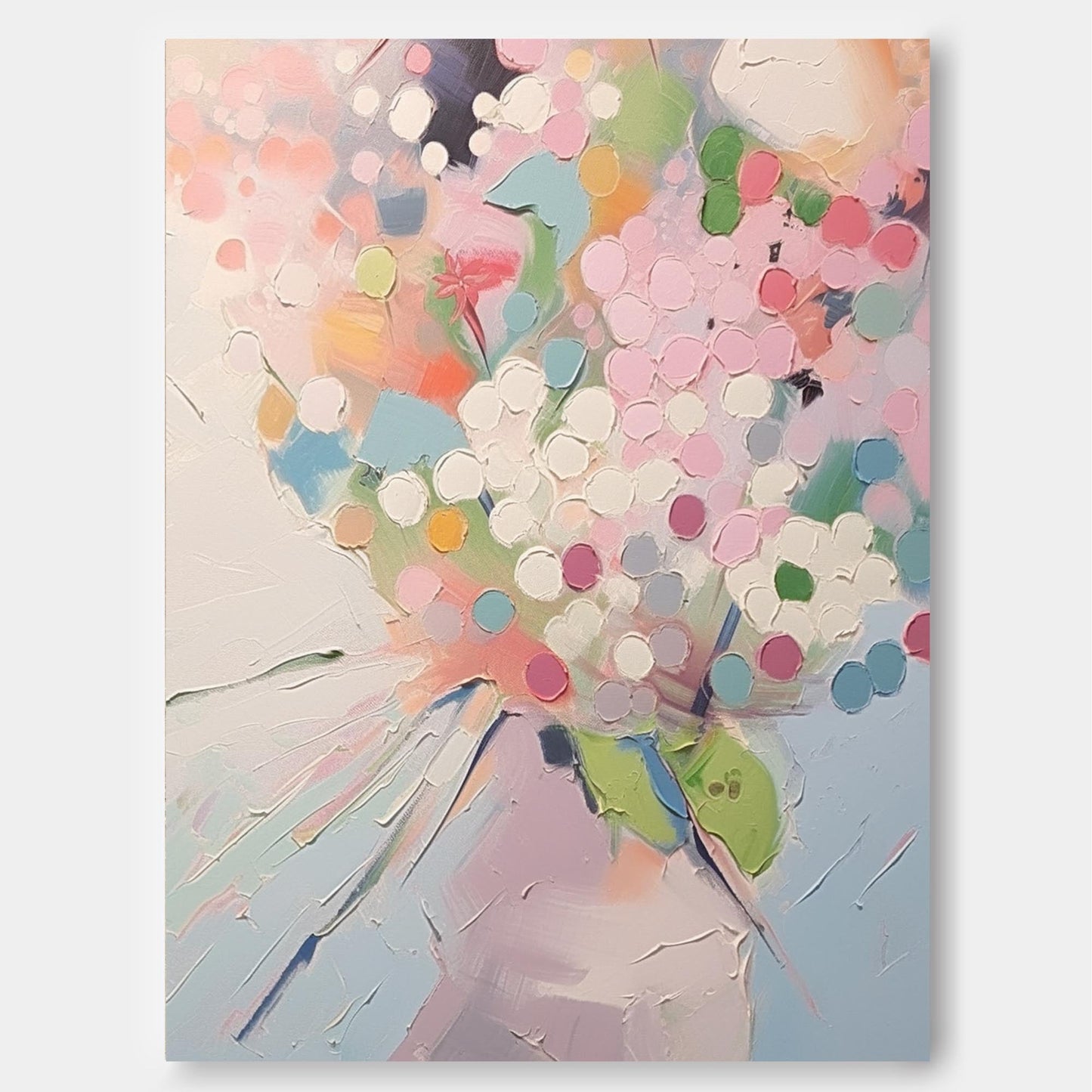 Vibrant Abstract Floral Oil Painting for Modern Home Decor