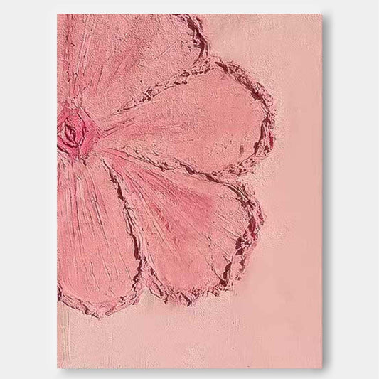 Blossoming Pink Flower Oil Painting for Elegant Home Decor