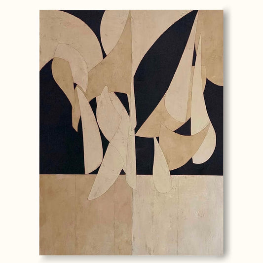 Elegant Minimalist Abstract Oil Painting for Modern Home Decor