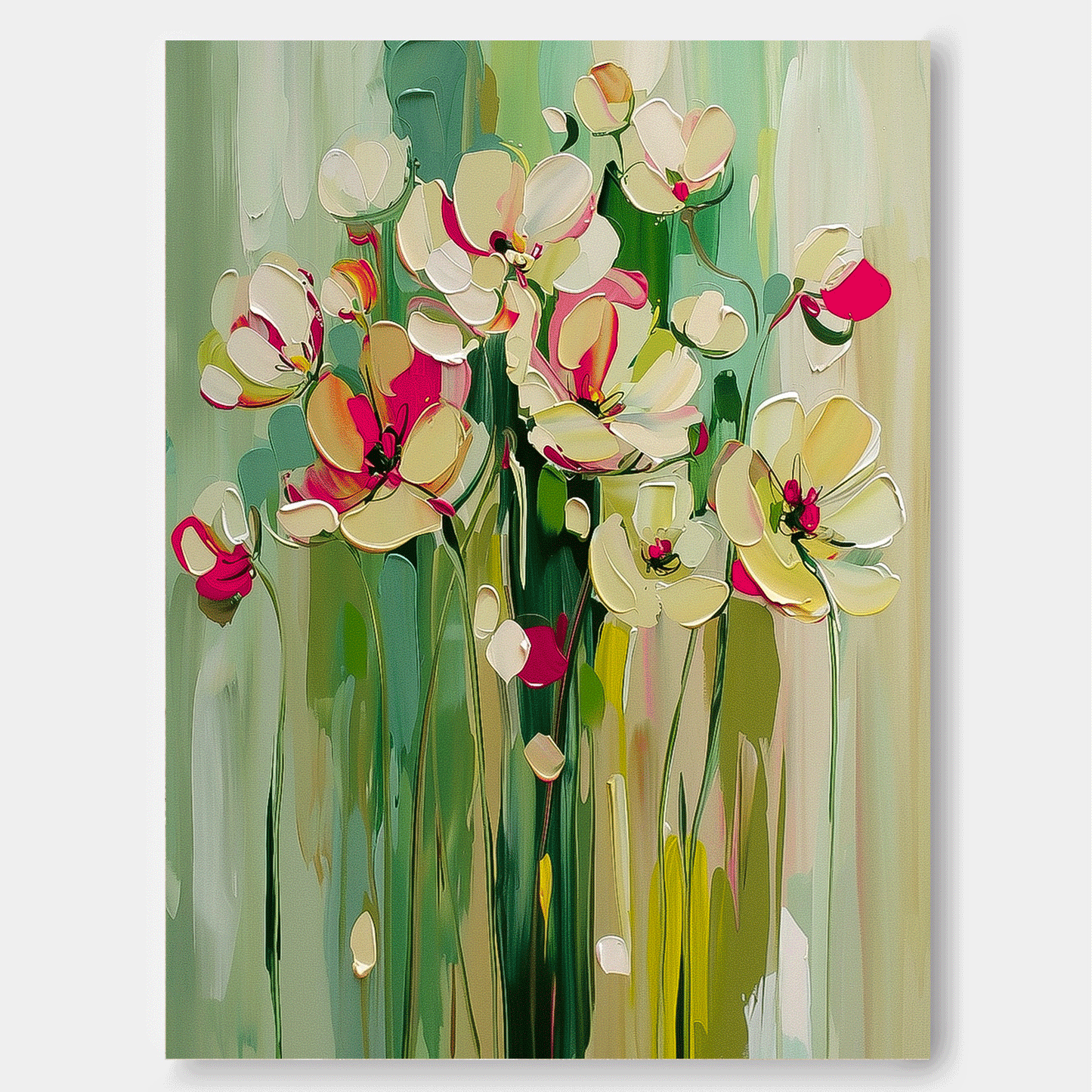 Vibrant Floral Oil Painting for Modern Home Decor and Art Lovers