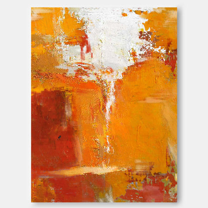 Vibrant Abstract Oil Painting in Warm Hues for Modern Home Decor