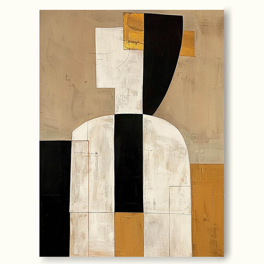 Contemporary Minimalist Human Form Oil Painting for Modern Art Lovers