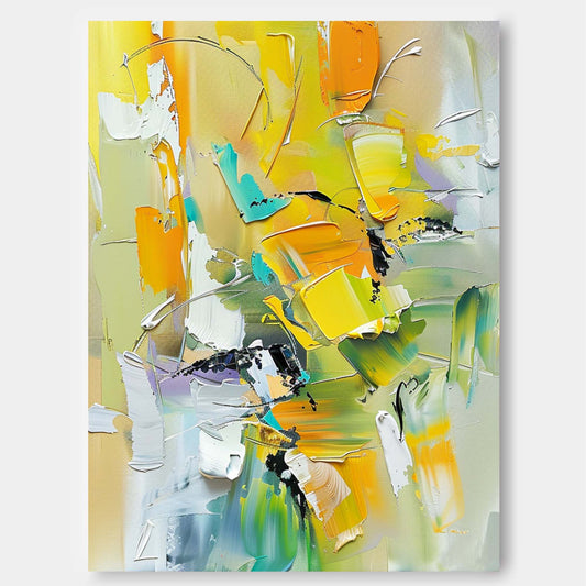 Vibrant Abstract Oil Painting for Modern Home Decor and Art Enthusiasts