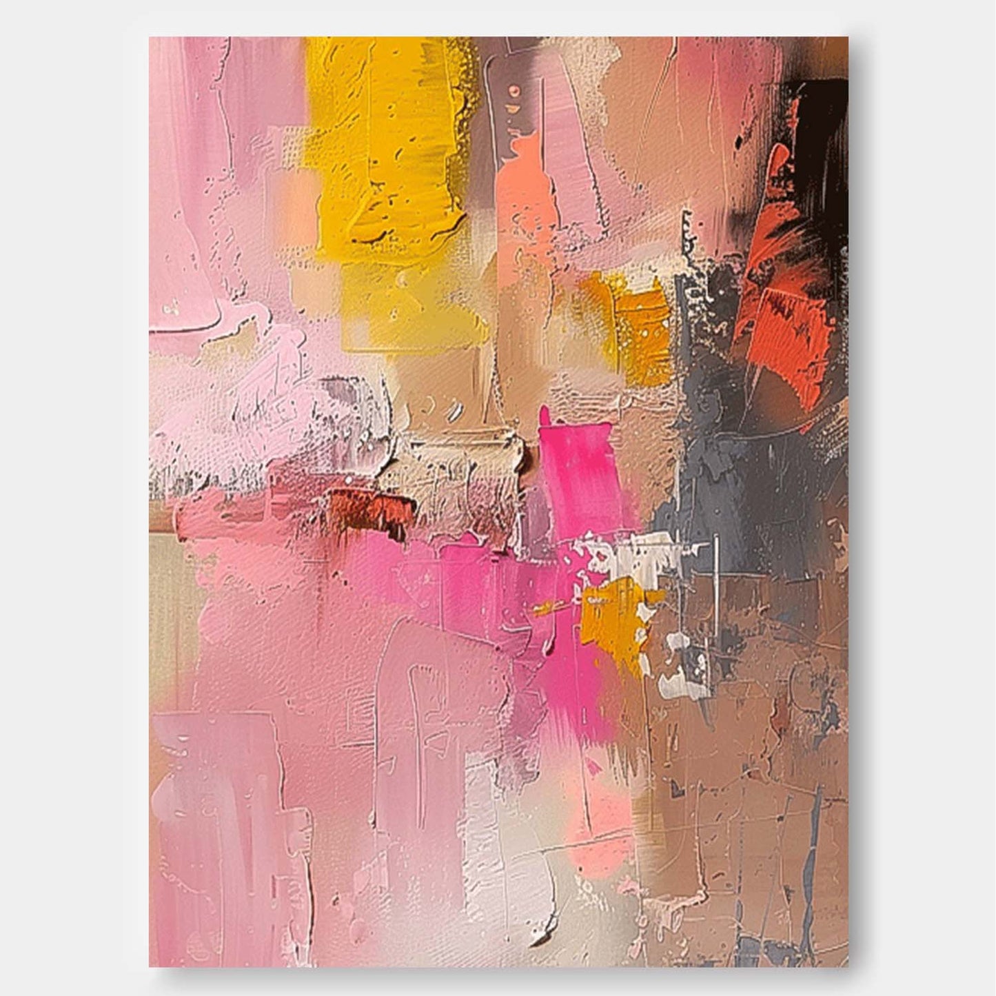 Vibrant Abstract Oil Painting with Bold Colors for Modern Home Decor