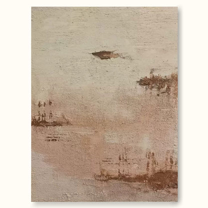 Serene Minimalist Landscape Oil Painting for Tranquil Home Decor