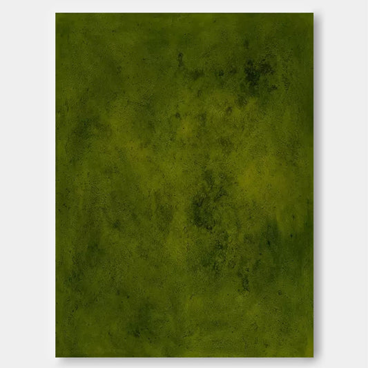 Textured Green Abstract Oil Painting for Modern Home Decor