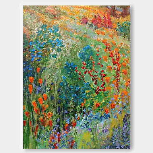 Vibrant Floral Oil Painting for Home Decor and Art Lovers