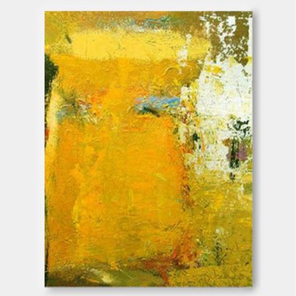 Vibrant Abstract Oil Painting in Bold Yellow Tones for Modern Home Decor