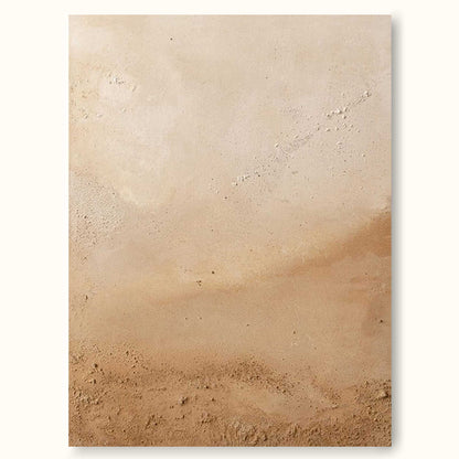 Serene Beige Minimalist Abstract Oil Painting for Modern Decor