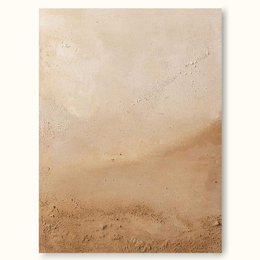 Serene Beige Minimalist Abstract Oil Painting for Modern Decor